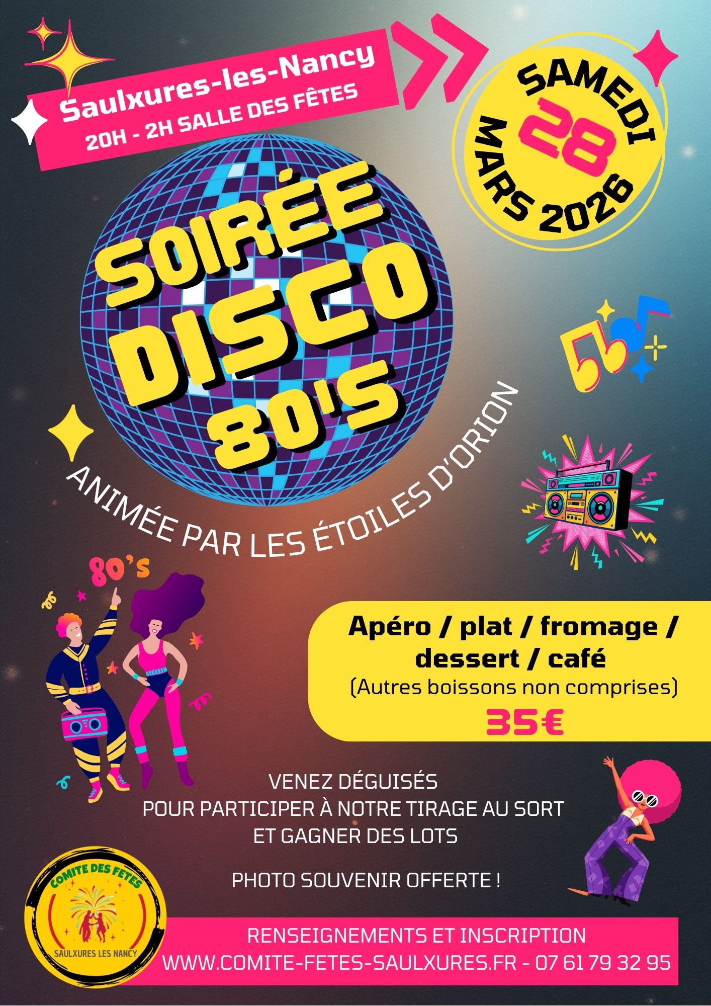 Affiche Soirée Disco 2026